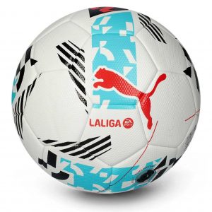 Puma Orbita LaLiga 2025/26 réplica, balón de entrenamiento oficial, 12 paneles, microtextura 3D, válvula PAL. Calidad y diseño profesional.