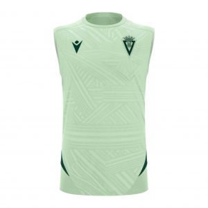 Camiseta entreno sin mangas Cádiz CF 2025/26. Producto oficial Macron con escudo bordado. Fresca, cómoda y ligera. Tallas de la S a la 3XL.
