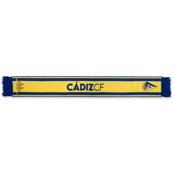 Bufanda oficial Cádiz CF Kappa 2026/27 amarilla y azul con escudo del club