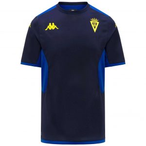 Camiseta oficial de entreno técnicos Cádiz CF 2026/27 Kappa azul marino con escudo amarillo