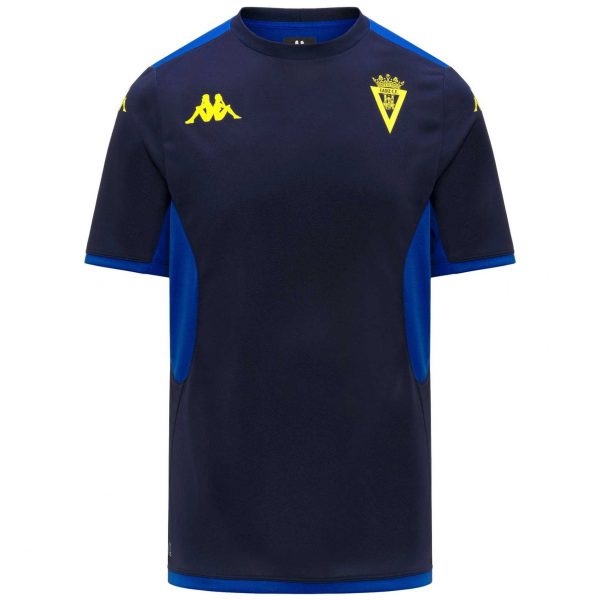 Camiseta oficial de entreno técnicos Cádiz CF 2026/27 Kappa azul marino con escudo amarillo