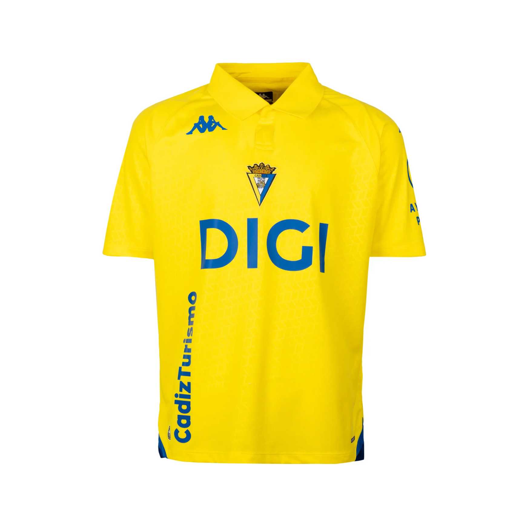 camiseta infantil cadiz cf 2026 27 Camiseta infantil oficial primera equipación Cádiz CF 2026/27 Kappa amarilla con detalles azules