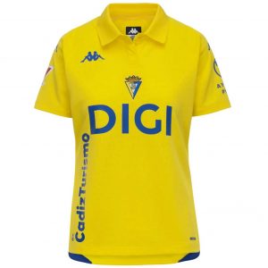 Camiseta oficial mujer primera equipación Cádiz CF 2026/27 Kappa amarilla con detalles azules