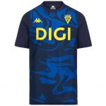 Camiseta prepartido oficial Cádiz CF 2026/27 Kappa azul con detalles amarillos y escudo del club