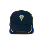 Gorra oficial Cádiz CF Kappa 2026/27 azul con detalles amarillos y escudo bordado