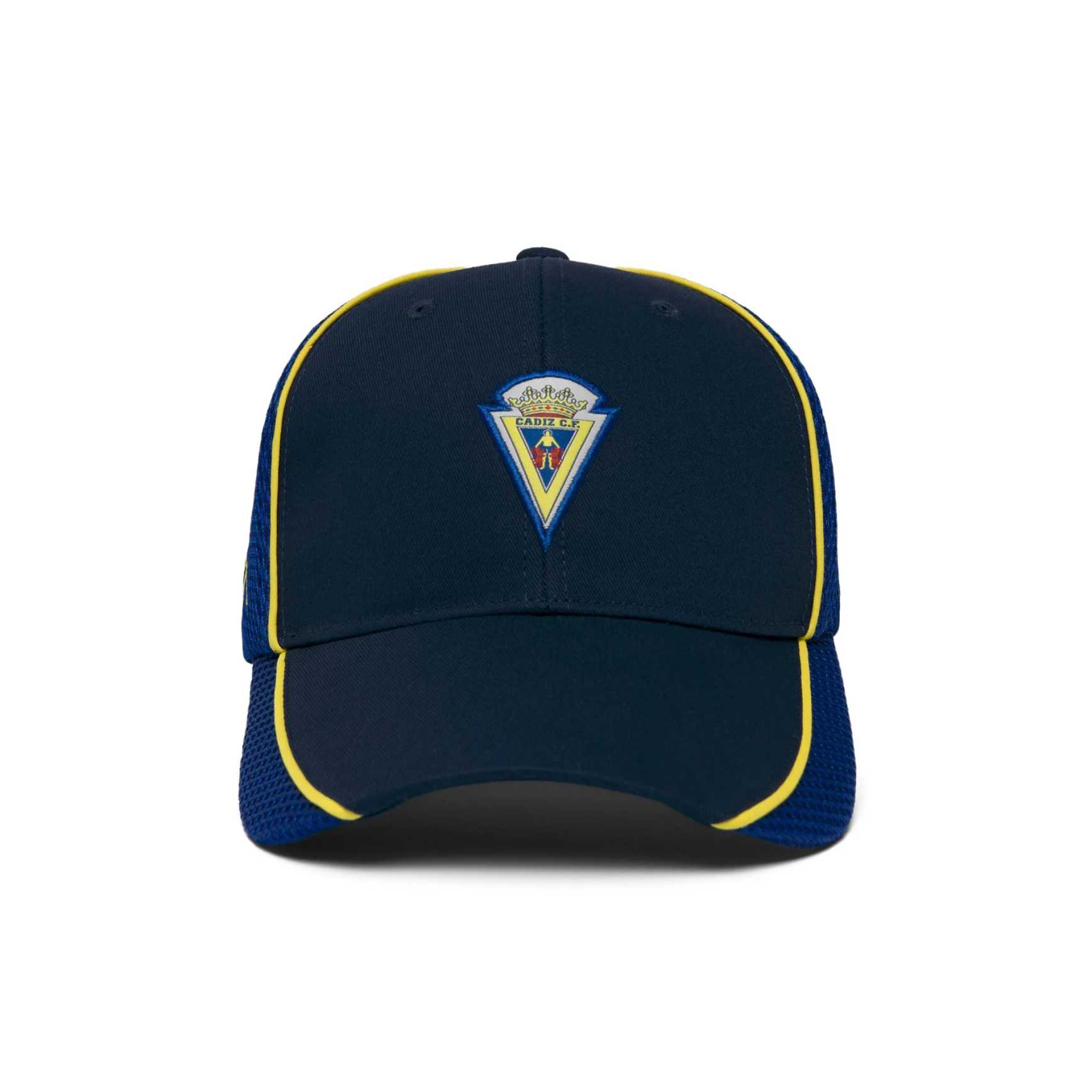 gorra cadiz cf 2026 27 Gorra oficial Cádiz CF Kappa 2026/27 azul con detalles amarillos y escudo bordado