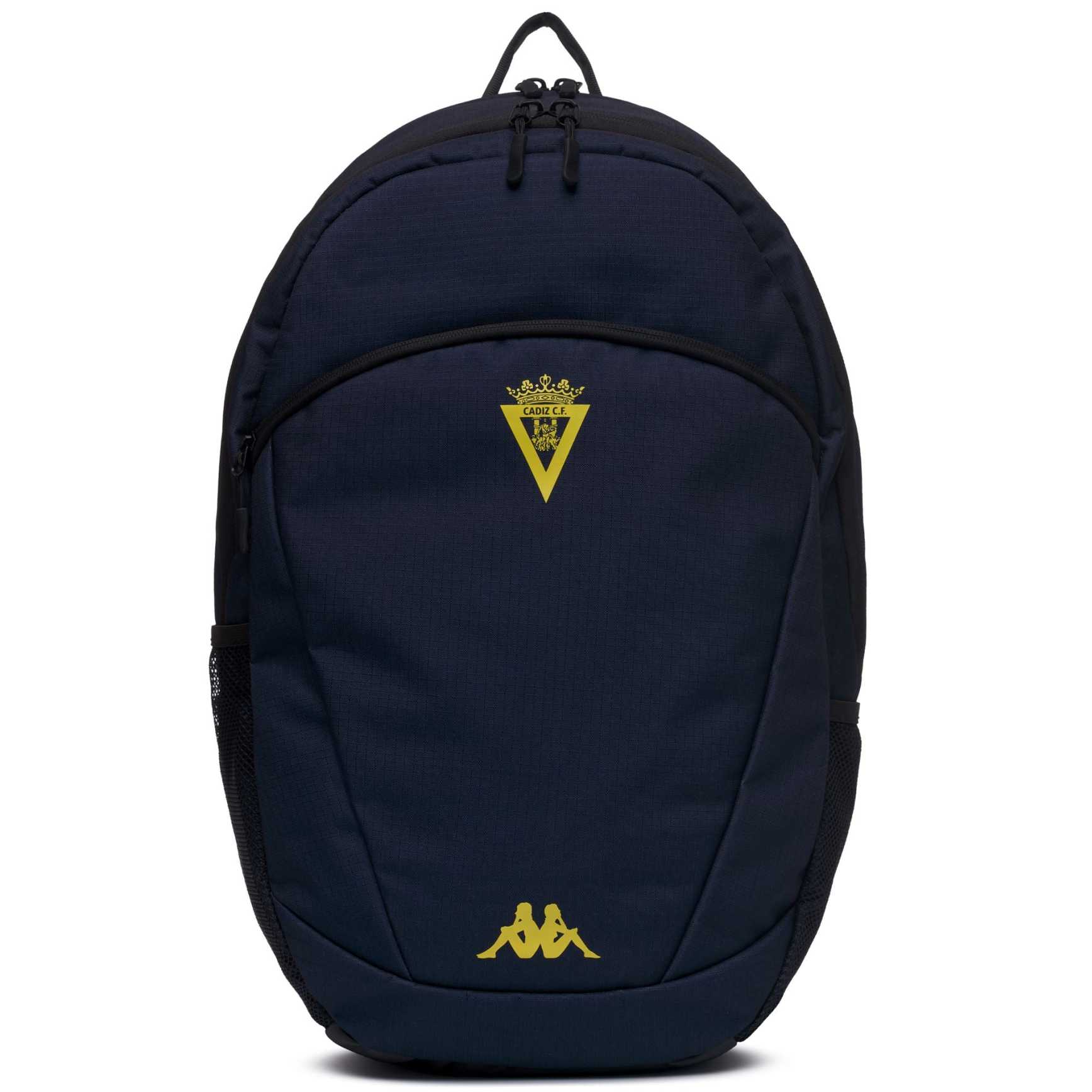 mochila cadiz cf 2026 27 Mochila oficial Cádiz CF Kappa 2026/27 azul marino con escudo del club y logo amarillo