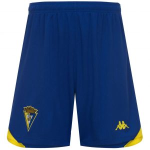 Pantalón corto oficial primera equipación Cádiz CF 2026/27 Kappa azul con detalles amarillos