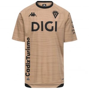 Camiseta tercera equipación Cádiz CF 2026/27 Kappa beige con escudo y patrocinador DIGI